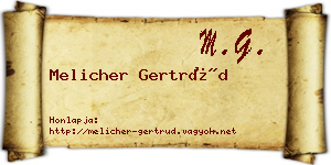 Melicher Gertrúd névjegykártya